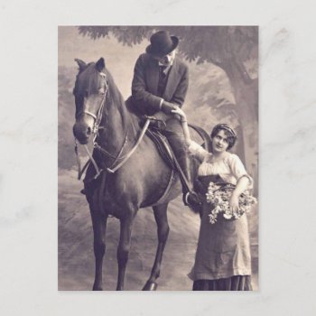 French Flirt - Vintage Romantic Horse Postcard by FrenchFlirt at Zazzle