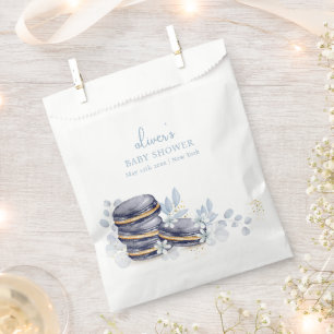 French Floral Bonjour Bébé Macaron Baby Shower Favor Bag