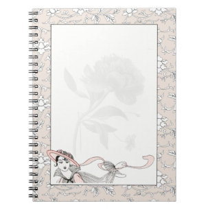 French Floral Fashion Lady Vintage Notebook