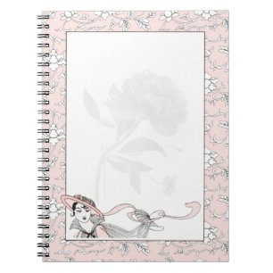 French Floral Fashion Lady Vintage Notebook