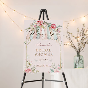 French Floral Garden Bridal Shower Welcome Sign 