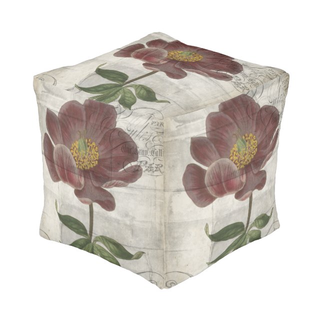 French Floral I Pouf (Angled Front)