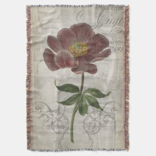 French Floral I Throw Blanket