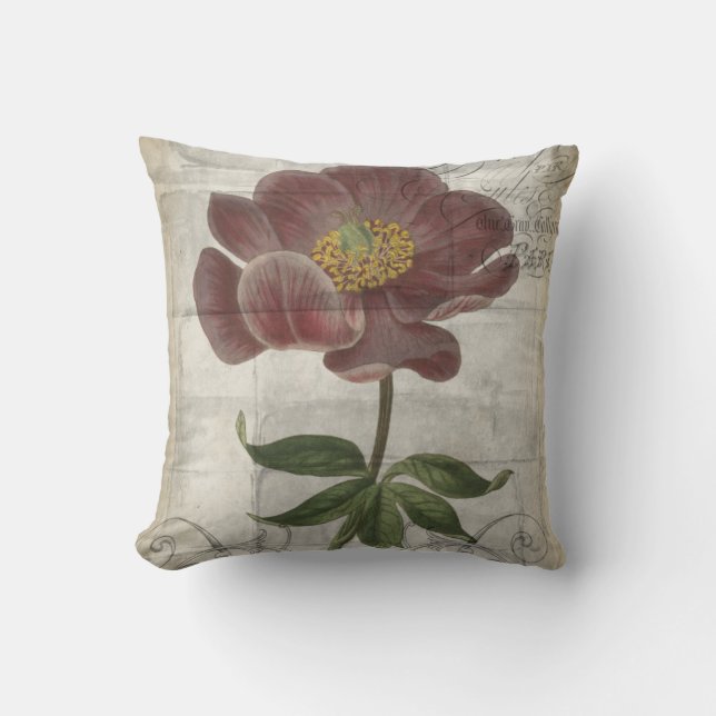 French Floral I Throw Pillow (Front)