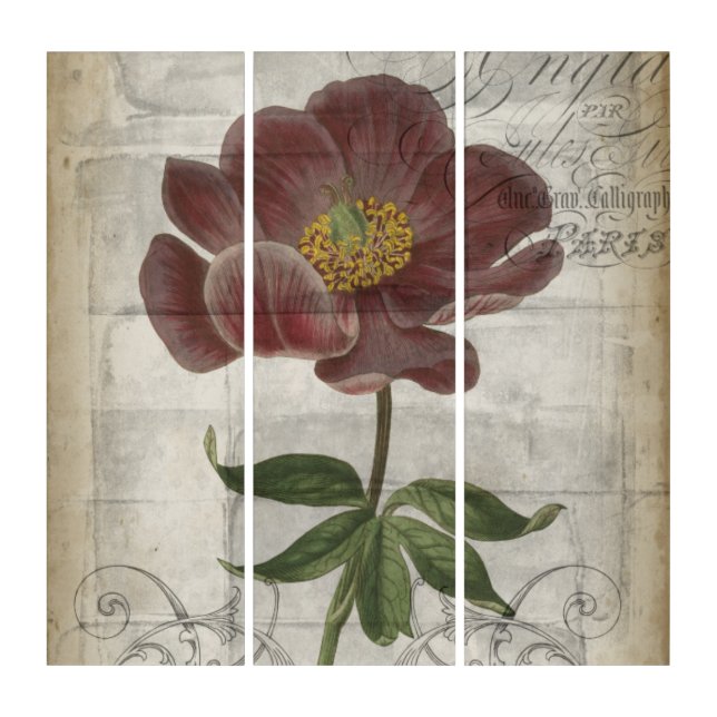 French Floral I Triptych (Front)