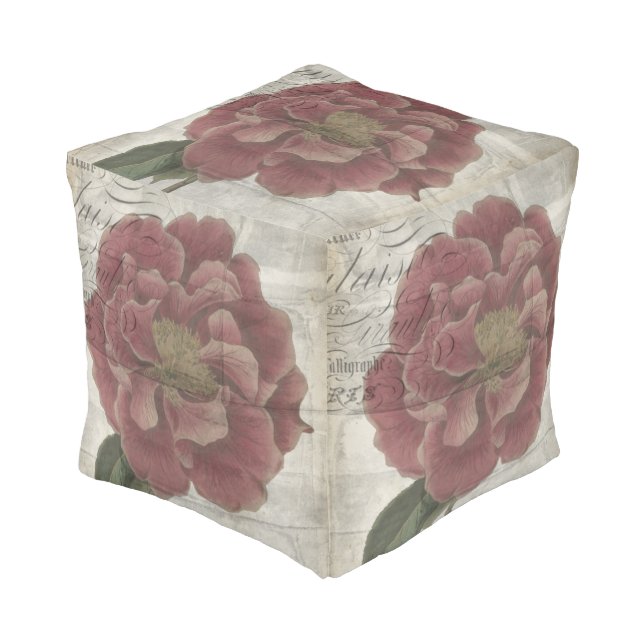 French Floral III Pouf (Angled Front)