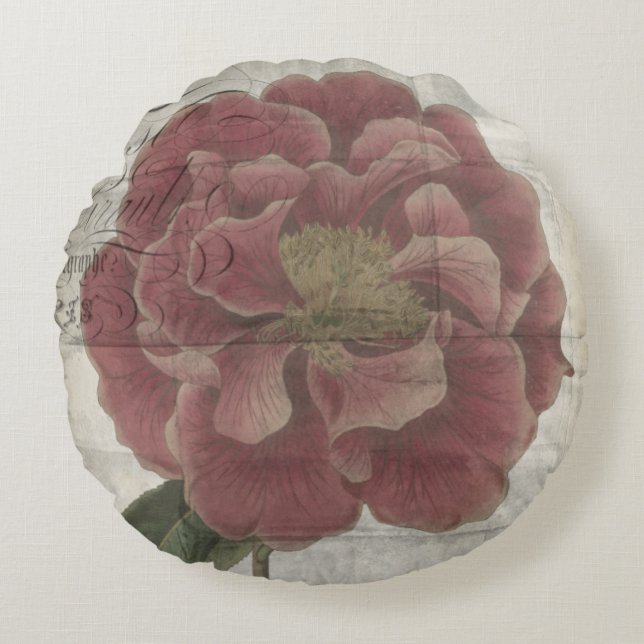 French Floral III Round Pillow (Front)