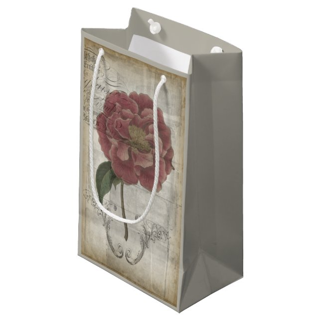 French Floral III Small Gift Bag (Front Angled)