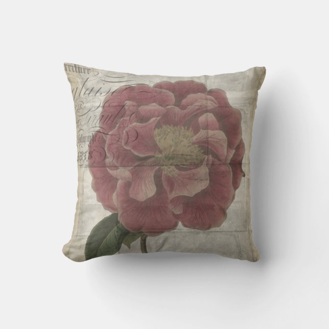 French Floral III Throw Pillow (Front)