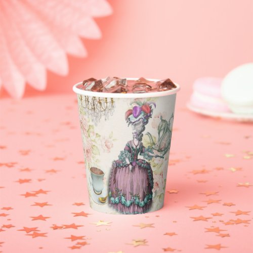 French floral Marie Antoinette Paris Tea Party  Paper Cups