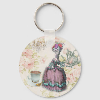 French floral Paris Tea Party Marie Antoinette Keychain