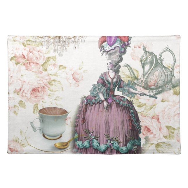 French floral Paris Tea Party Marie Antoinette Placemat (Front)