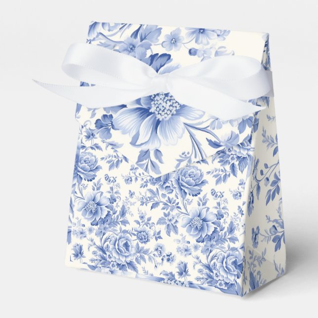 french floral pattern favor boxes (Front Side)