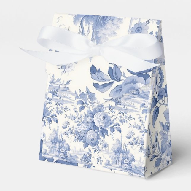 french floral pattern favor boxes (Front Side)
