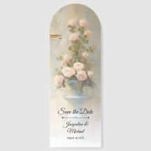 French Floral Pink Vintage Save the Date Wedding