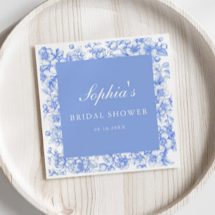 French Floral Something Blue Bridal Shower  Napkins