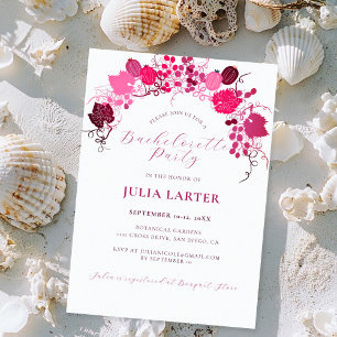 French Floral Sweet Berry Grape Bachelorette Party Invitation