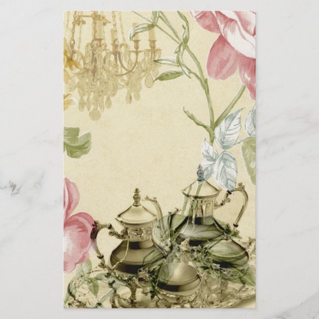 French floral Teacup Teapot Paris Tea Party (Front)