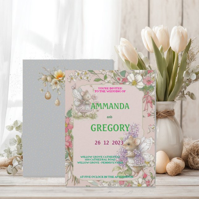 French Floral Toile Blue Invitation (Creator Uploaded)