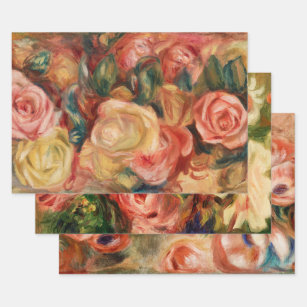 FRENCH FLORALS BY RENOIR  HEAVY WEIGHT DECOUPAGE WRAPPING PAPER SHEETS