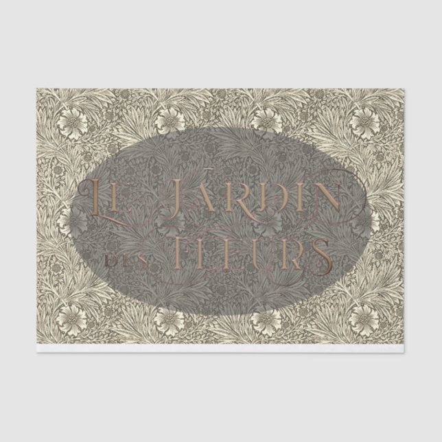 French Flower Garden Oval William Morris Pattern   Tissue Paper (Front)