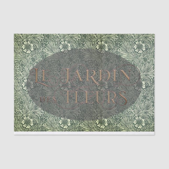French Flower Garden Oval William Morris Pattern   Tissue Paper (Front)