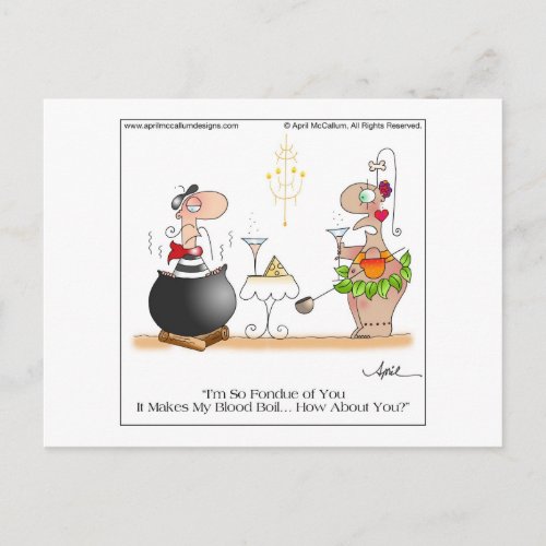 FRENCH FONDUE Cartoon Postcard