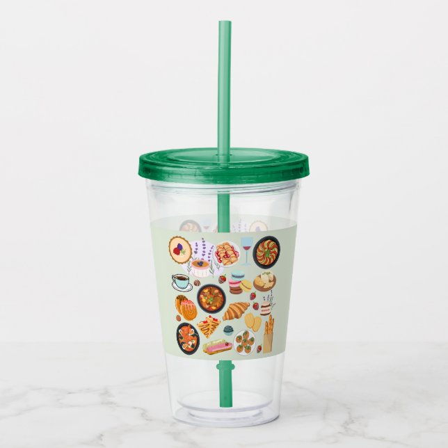   French Food Acrylic Tumbler (Front)