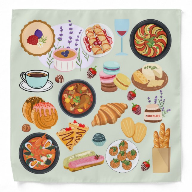  French Food Bandana (Front)