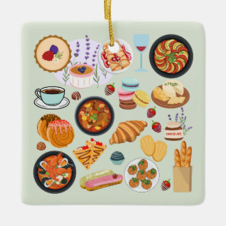 French Food Ceramic Ornament