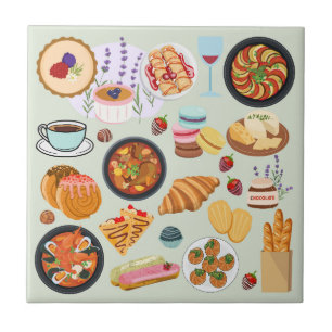 French Food Ceramic Tile