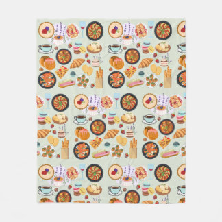 French Food Fleece Blanket