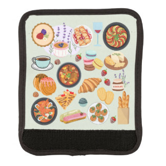 French Food Luggage Handle Wrap