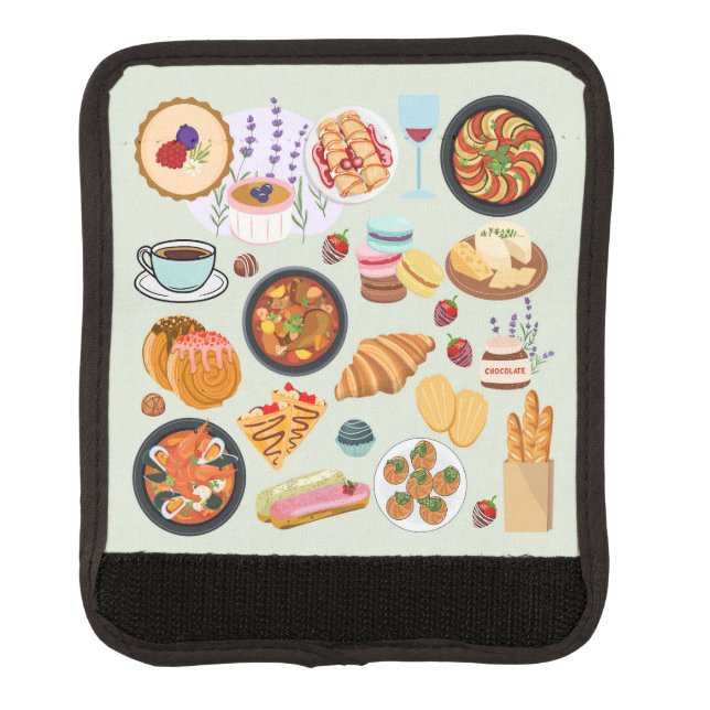 French Food Luggage Handle Wrap (Front)