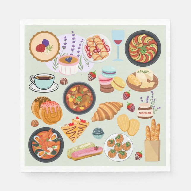 French Food Napkins (Front)