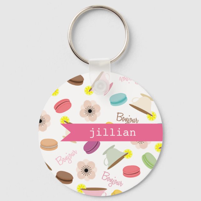 French Food Personalized Keychain (Front)