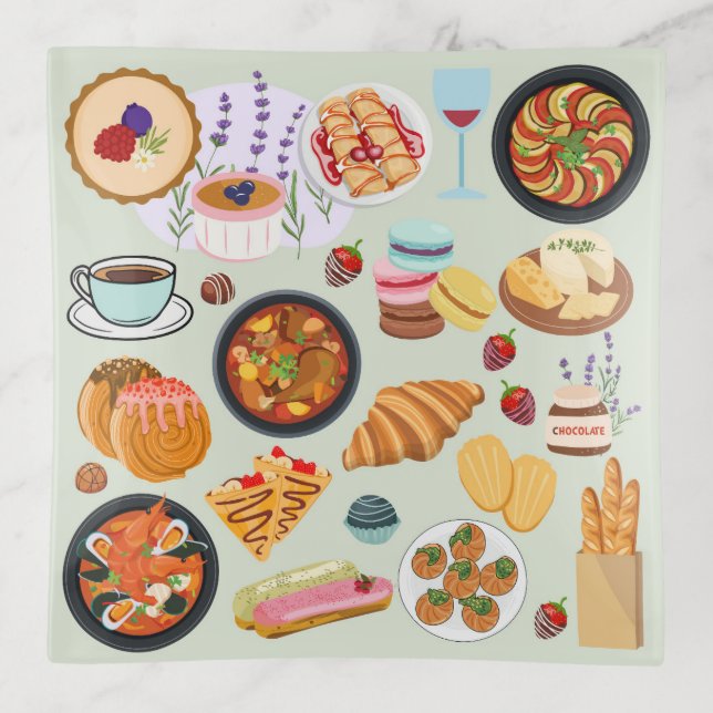 French Food Trinket Tray (Front)