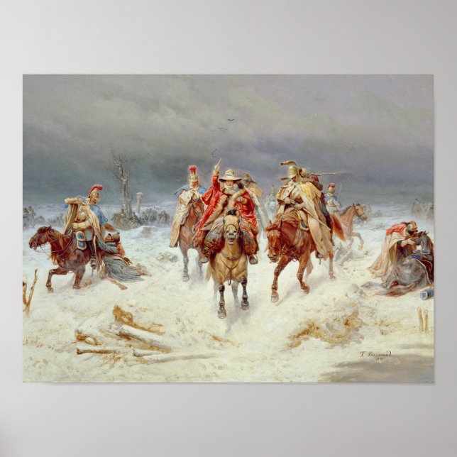 French Forces Crossing the River Berezina Poster (Front)