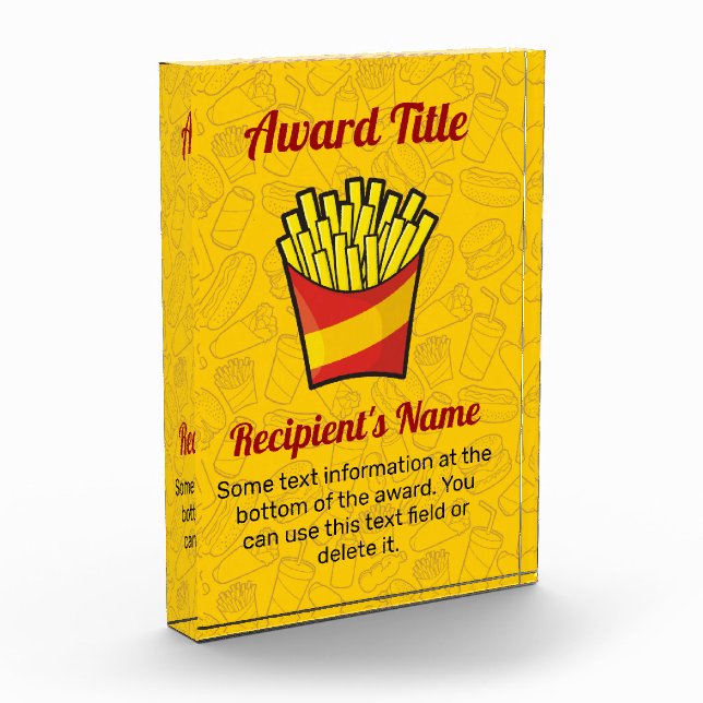 French Fries Acrylic Award (Left)