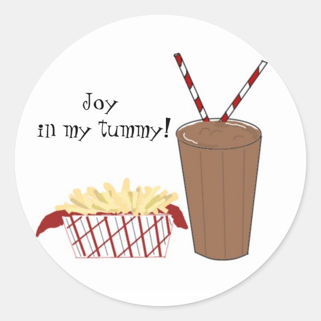 French Fries and a Milkshake Classic Round Sticker (Front)