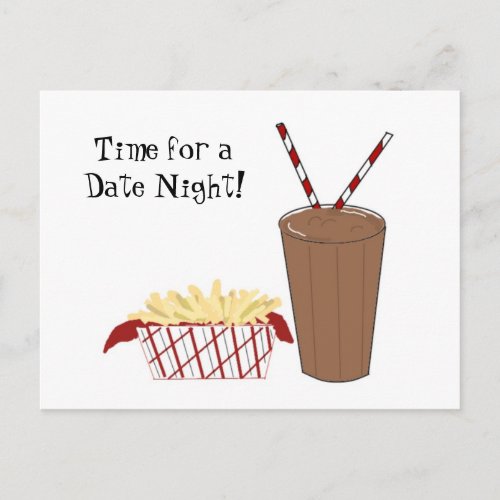 French Fries and a Milkshake Postcard