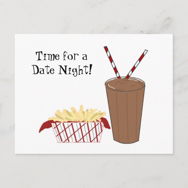 French Fries and a Milkshake Postcard (Front)