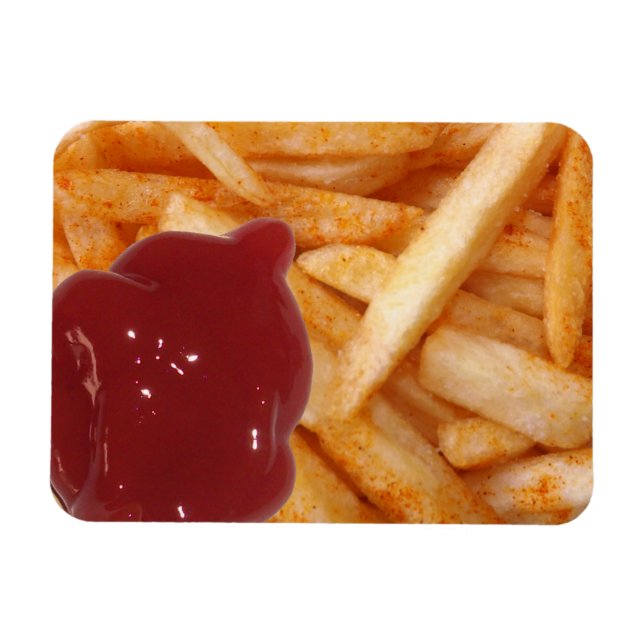 French Fries and Ketchup Magnet (Horizontal)