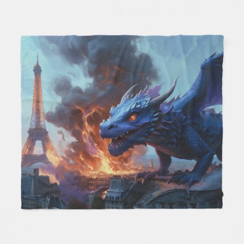 French Fries Anyone Dragon Art Fleece Blanket