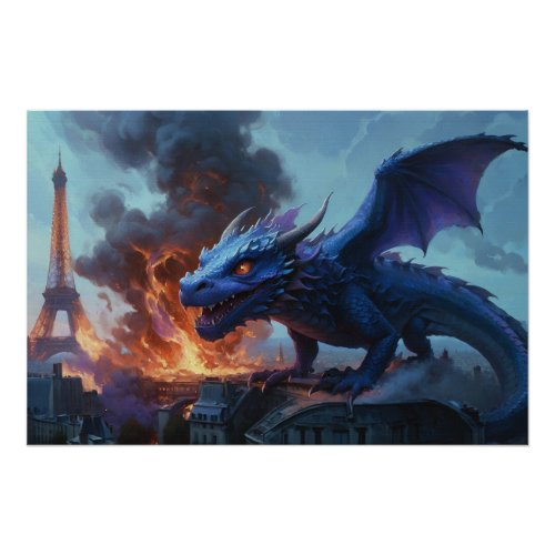 French Fries Anyone Dragon Art Poster