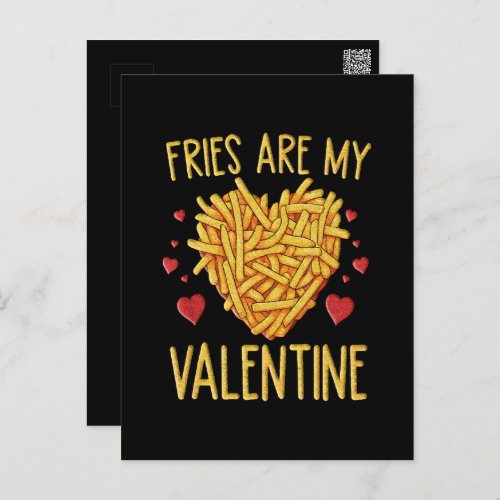 French Fries Are My Valentine Postcard