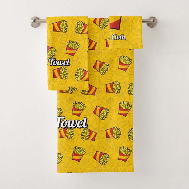 French Fries Bath Towel Set (Insitu)