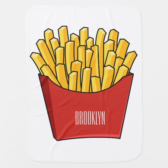 French fries cartoon illustration baby blanket (Front)