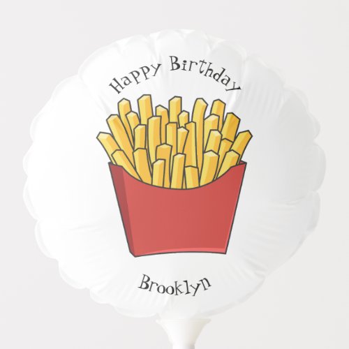 French fries cartoon illustration balloon