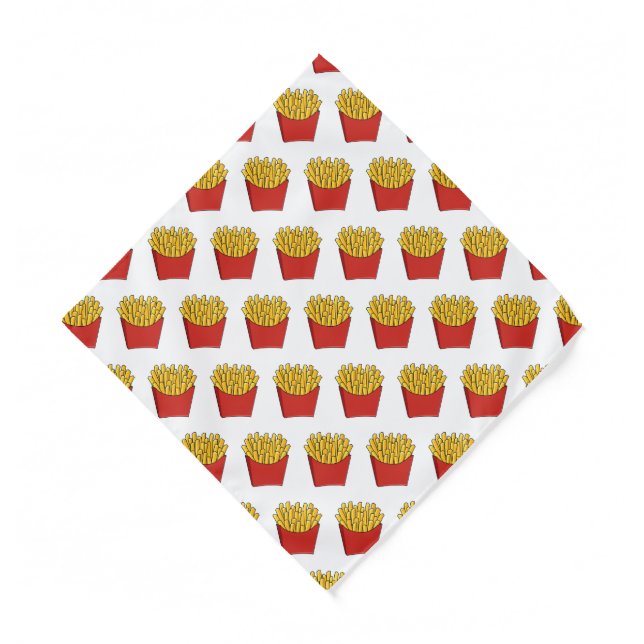 French fries cartoon illustration bandana (Front)